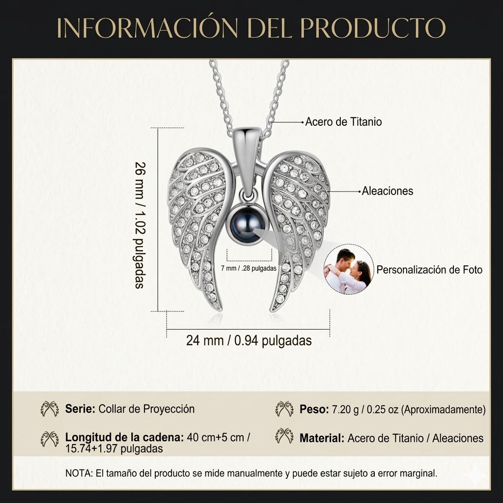 Collar Alas de Ángel con tu Foto